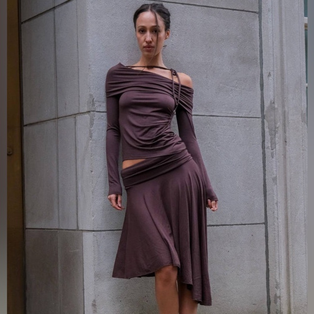 NWT Geel Asymmetrical Brown Dress